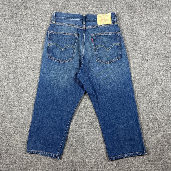 LEVIS 701 Big E Selvedge Denim Jeans Womens Size 28 LVC Rivets Capri 098 - Picture 2 of 16